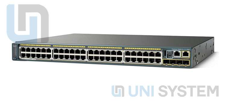 Cisco WS-C2960X-48LPS-L 48-Port Gigabit PoE+ Switch - 370W, 4 SFP Uplinks, Layer 2 Managed (Renewed)