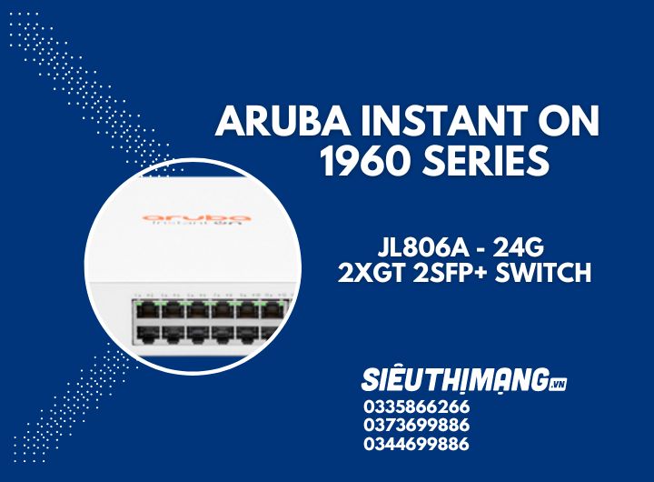 Aruba Instant On JL806A 1960 24G 2XGT 2SFP+ Switch | HPE