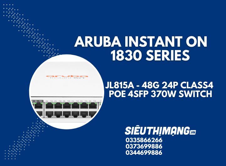 Aruba Instant On JL815A 1830 48G 24p Class4 PoE 4SFP 370W Switch | HPE