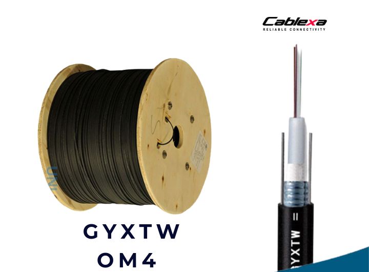 Cáp quang Multimode 24FO OM4 GYXTW bọc thép vỏ HDPE, 24F, 24 core, 24 lõi, 24 sợi, 24 Fiber