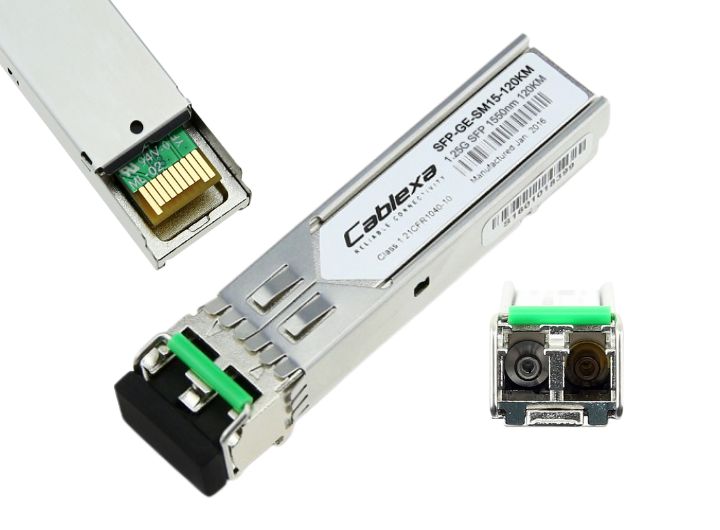Module quang 1Gb 100km 2 sợi Cablexa SFP, 1.25Gb/S, 1000Base, Dual Fiber Single Mode 1550nm 100km LC DDM