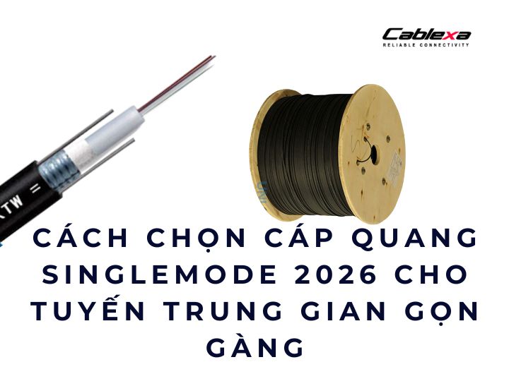 Cách chọn cáp quang singlemode 2026 cho tuyến trung gian gọn gàng