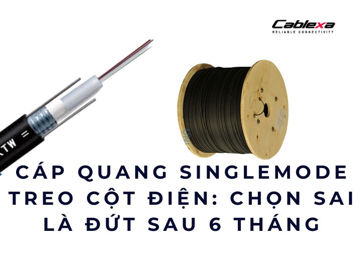 Cáp quang singlemode treo cột điện: chọn sai là đứt sau 6 tháng