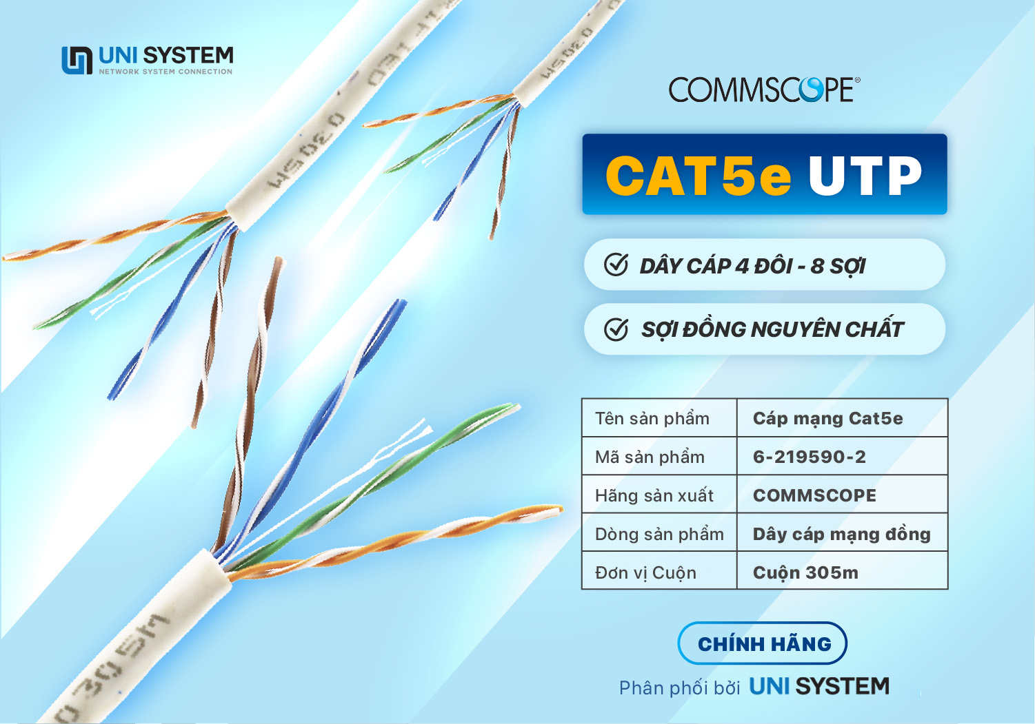 Dây cáp mạng Cat5e Commscope chính hãng