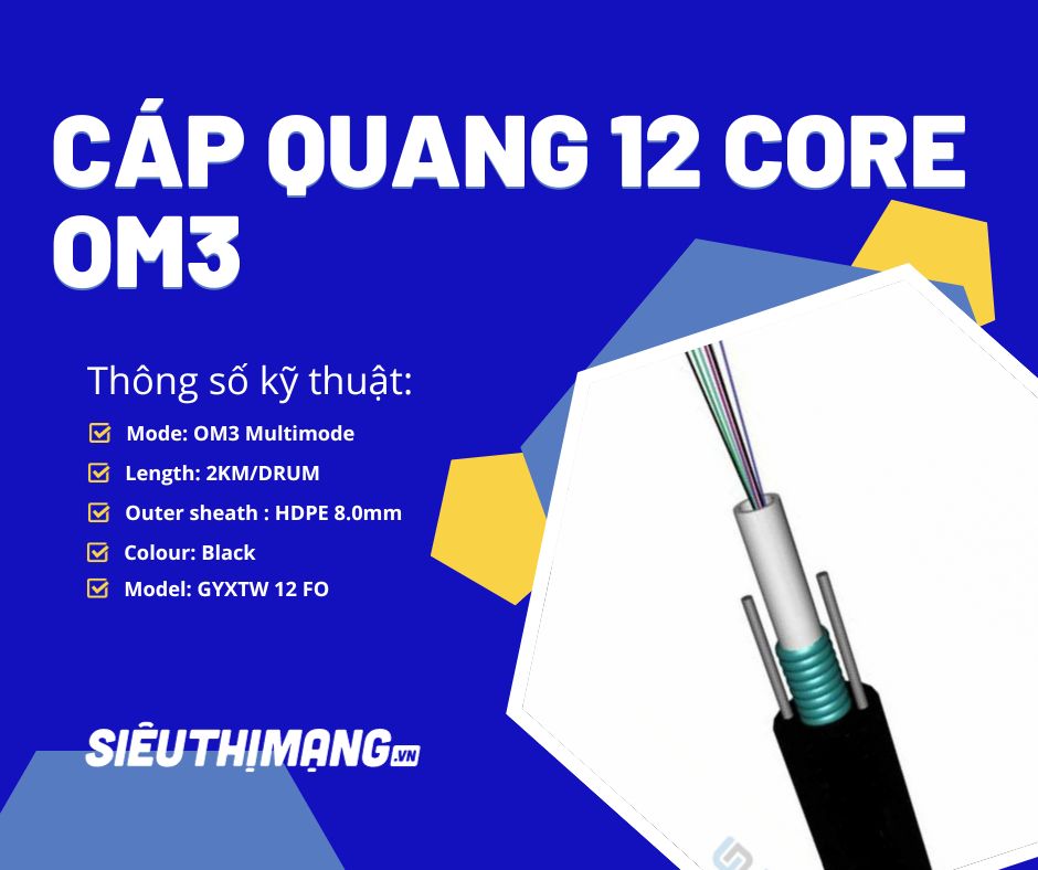 Cáp quang Multimode 12FO OM3