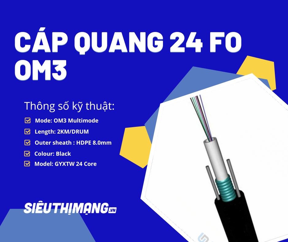 Cáp quang Multimode 24FO OM3