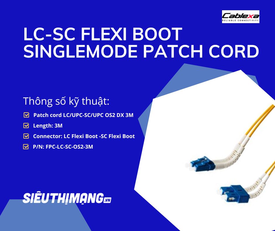 Dây nhảy quang LC-SC Flexi Boot Singlemode