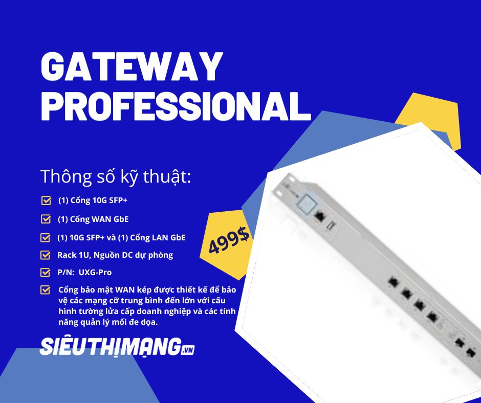 Bộ quản lý tập trung Ubiquiti UniFi Gateway Professional UXG-Pro