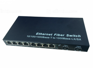 Converter quang 2 sợi 8 ports gigabit 10/100/1000 2 port SFP