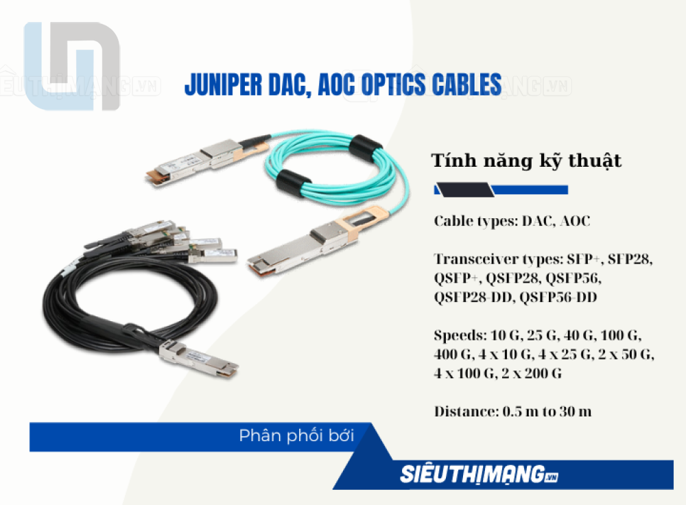 Juniper QFX QSFP DACBO 3M, nieuw in verpakking