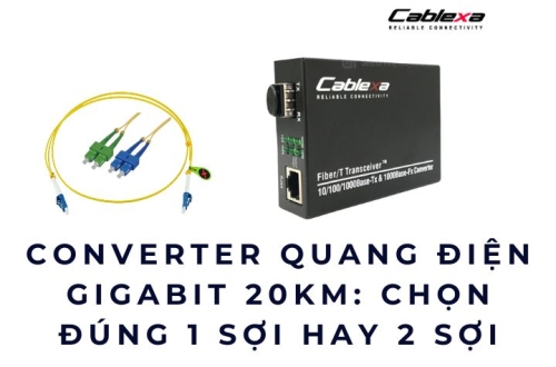 Converter quang điện Gigabit 20KM: chọn đúng 1 sợi hay 2 sợi