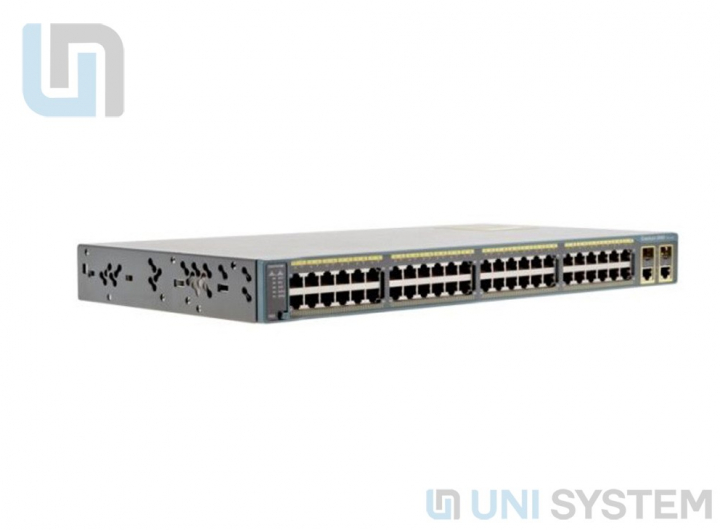 WS-C2960+48TC-L Cisco Catalyst 2960 48 port 10/100Mbps + 2 port T/SFP LAN Base